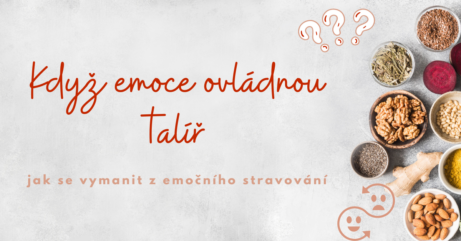 Obrázek pestrého talíře s různými druhy jídla, symbolizující vztah mezi emocemi a jídlem